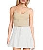 Color:Creme Brulee - Image 1 - Textured Seamless Crop Top