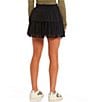 Color:Black - Image 2 - High Rise Tiered Mesh Mini Skirt