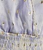 C&V Chelsea & Violet V-Neck Long Sleeve Coordinating Smocked Top, Color:Cool Indigo/White - Image 4