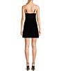 Color:Black - Image 2 - Velvet Rhinestone Strap Mini Dress