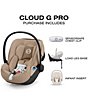 Cybex Cloud G Pro Comfort Extend Infant Car Seat, Color:Almond Beige - Image 6