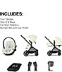 Cybex EOS Stroller & Aton G Infant Car Seat Travel System, Color:Seashell Beige/Black Frame - Image 2