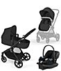 Cybex EOS Stroller & Aton G Swivel Infant Car Seat Travel System, Color:Moon Black/Silver Frame - Image 1