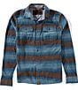 Dakota Grizzly Bowie Long Sleeve Blanket Stripe Woven Shirt, Color:Cascade Blue - Image 1