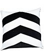 Color:Black/White - Image 1 - Chevron Velvet Oversized Square Pillow
