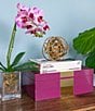 Color:Fuchsia - Image 3 - Gold Trimmed Lacquered Storage Box