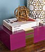 Color:Fuchsia - Image 4 - Gold Trimmed Lacquered Storage Box