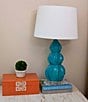 Color:Turquoise - Image 2 - Gourd Shaped Ceramic Table Lamp