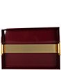 Color:Crimson - Image 2 - Metal Handled Lacquer Rectangular Tray