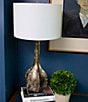 Color:Pewter - Image 2 - Metallic Wash Fluted Table Lamp