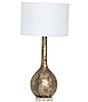 Color:Pewter - Image 1 - Metallic Wash Fluted Table Lamp