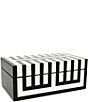 Color:Black/White - Image 1 - Piano Keys Lacquered Striped Storage Box
