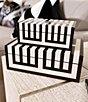 Color:Black/White - Image 3 - Piano Keys Lacquered Striped Storage Box