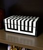 Color:Black/White - Image 4 - Piano Keys Lacquered Striped Storage Box