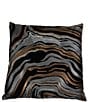 Color:Black - Image 1 - Pillow Reversible Agate Pattern Pillow