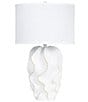 Color:White - Image 1 - Ruffled Gold Edge Table Lamp