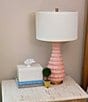 Color:Blush - Image 2 - Scalloped Edge Ceramic Table Lamp
