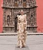 Damaris Bailey Carmen Flora Print Scoop Neck Sleeveless Ruffle Organza Dress, Color:Beige Floral - Image 5