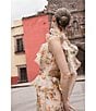 Damaris Bailey Carmen Flora Print Scoop Neck Sleeveless Ruffle Organza Dress, Color:Beige Floral - Image 6