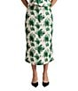 Damaris Bailey Celeste Coordinating Silk Floral Pencil Midi Skirt, Color:Green Floral - Image 1