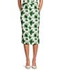 Damaris Bailey Celeste Coordinating Silk Floral Pencil Midi Skirt, Color:Green Floral - Image 2