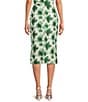 Damaris Bailey Celeste Coordinating Silk Floral Pencil Midi Skirt, Color:Green Floral - Image 3