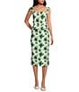 Damaris Bailey Celeste Coordinating Silk Floral Pencil Midi Skirt, Color:Green Floral - Image 4