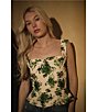 Damaris Bailey Coordinating Celeste Silk Green Floral Print Sweetheart Neckline Corset Peplum Top, Color:Green Floral - Image 8