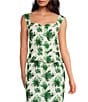 Damaris Bailey Coordinating Celeste Silk Green Floral Print Sweetheart Neckline Corset Peplum Top, Color:Green Floral - Image 5