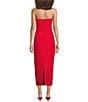 Damaris Bailey Delicias Rosette Corset Applique Flower Strapless Midi Dress, Color:Red - Image 2