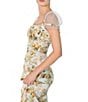 Damaris Bailey Eloise Floral Print Square Neck Mesh Cap Sleeve Maxi Dress, Color:Floral - Image 3