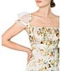 Damaris Bailey Eloise Floral Print Square Neck Mesh Cap Sleeve Maxi Dress, Color:Floral - Image 4