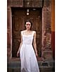 Damaris Bailey Maribel Linen Sweetheart Neckline Sleeveless A-Line Midi Dress, Color:White - Image 5