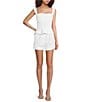 Damaris Bailey Rosita Linen Square Neck Coordinating Peplum Top, Color:White - Image 3