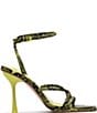 Color:Limeaid - Image 2 - Dalilah Snake Print Strappy Dress Sandals