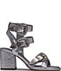 Color:Silver - Image 2 - Imella Crackle Metallic Western Buckled Sandals