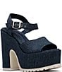 Color:Blue Jean - Image 1 - Jordina Denim Lugged Platform Sandals