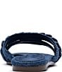 Color:Blue Jean - Image 4 - Kieryn Denim Monochromatic Chain Slide Sandals