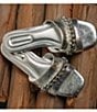 Color:Silver - Image 6 - Kieryn Metallic Monochromatic Chain Slide Sandals