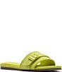 Color:Citron Green - Image 1 - Kylah Buckle Strap Flat Sandals