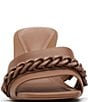 Color:Neutral - Image 5 - Lessia Monochromatic Leather Chain Sandals