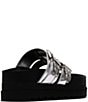 Color:Silver - Image 3 - Nyra Crackle Metallic Footbed Platform Sandals