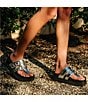 Color:Silver - Image 6 - Nyra Crackle Metallic Footbed Platform Sandals