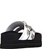 Color:Bright White - Image 3 - Nyra Western-Inspired Buckled Platform Thong Sandals