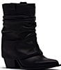 Color:Black - Image 1 - Savella Leather Slouchy Foldover Western Booties