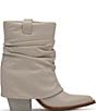 Color:Chalk - Image 2 - Savella Leather Slouchy Foldover Western Booties