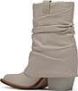 Color:Chalk - Image 3 - Savella Leather Slouchy Foldover Western Booties
