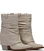 Color:Chalk - Image 5 - Savella Leather Slouchy Foldover Western Booties