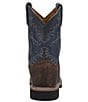 Color:Rust/Blue - Image 3 - Kids' Brantley 8#double; Leather Western Boots (Toddler)