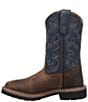Color:Rust/Blue - Image 4 - Kids' Brantley 8#double; Leather Western Boots (Toddler)